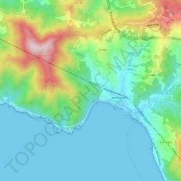 Carte topographique Venino, altitude, relief