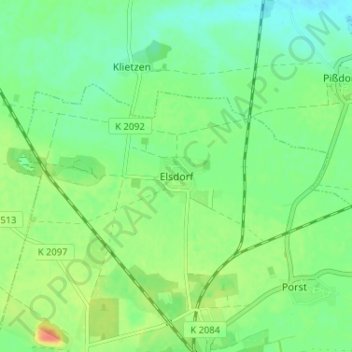 Carte topographique Elsdorf, altitude, relief