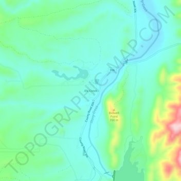 Carte topographique Elk Creek, altitude, relief