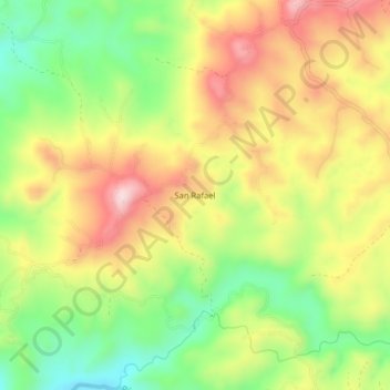 Carte topographique San Rafael, altitude, relief