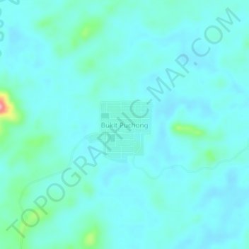 Carte topographique Bukit Puchong, altitude, relief