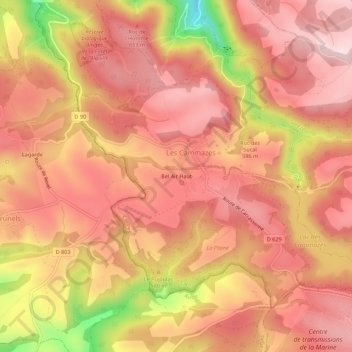 Carte topographique Bel Air Haut, altitude, relief