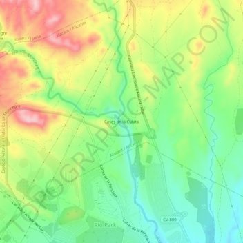 Carte topographique Cases de la Culata, altitude, relief