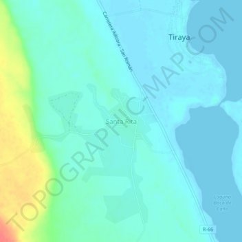 Carte topographique Santa Rita, altitude, relief