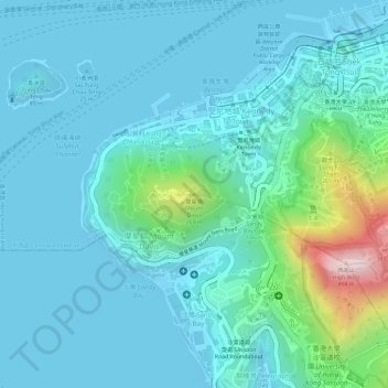 Carte topographique Mount Davis, altitude, relief