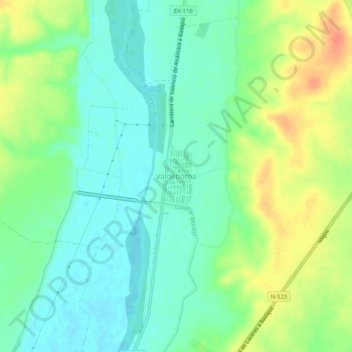 Carte topographique Valdebótoa, altitude, relief