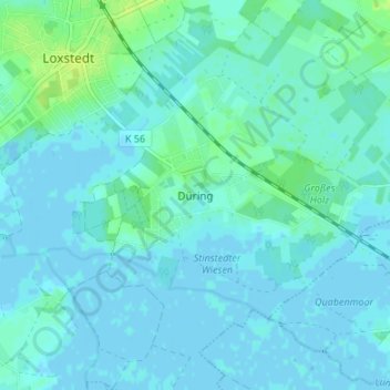 Carte topographique Düring, altitude, relief