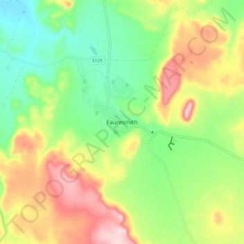Carte topographique Fauresmith, altitude, relief