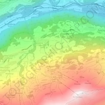 Carte topographique Surcuolm, altitude, relief