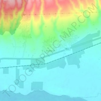 Carte topographique Bredeah, altitude, relief