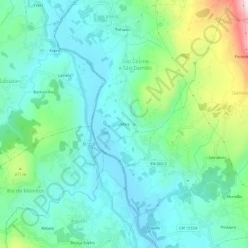 Carte topographique Zebra, altitude, relief