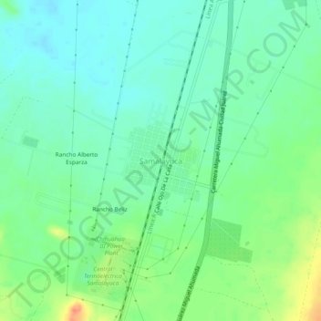 Carte topographique Samalayuca, altitude, relief