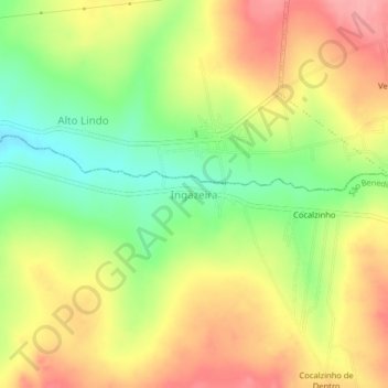 Carte topographique Ingazeira, altitude, relief