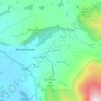 Carte topographique Low Melbecks, altitude, relief