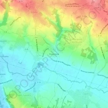Carte topographique Plaine Basse, altitude, relief