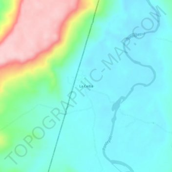 Carte topographique La Ceiba, altitude, relief