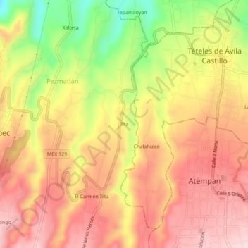 Carte topographique Ilita, altitude, relief