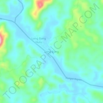 Carte topographique Long Bang, altitude, relief