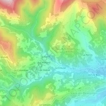 Carte topographique Rochemure, altitude, relief
