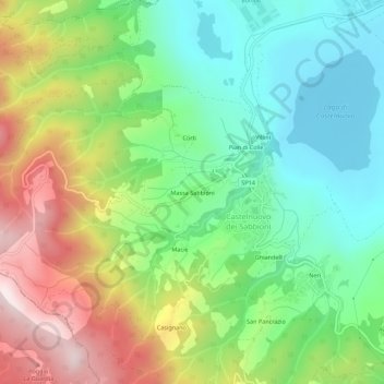 Carte topographique Massa Sabbioni, altitude, relief