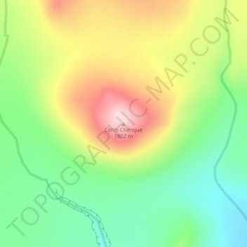 Carte topographique Cerro Chenque, altitude, relief