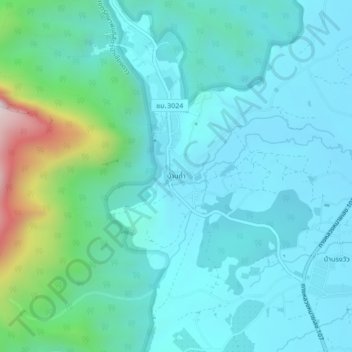 Carte topographique Ban Tham, altitude, relief