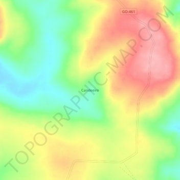Carte topographique Candeeiro, altitude, relief