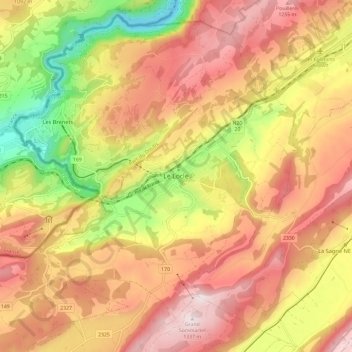 Carte topographique Le Locle, altitude, relief
