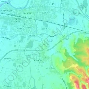 Carte topographique Romito, altitude, relief