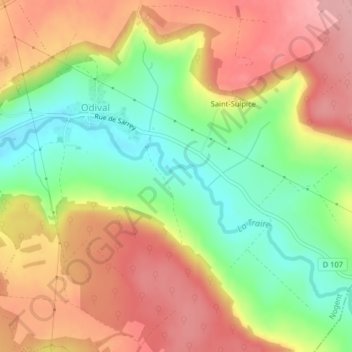 Carte topographique Le Voury, altitude, relief