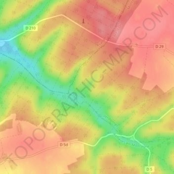 Carte topographique La Combe au Loup, altitude, relief