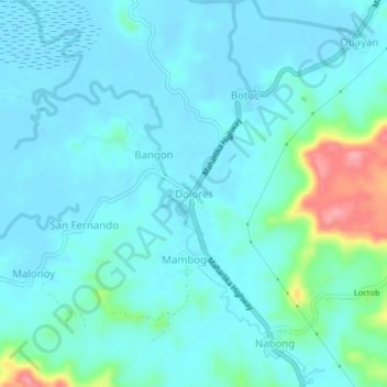 Carte topographique Dolores, altitude, relief