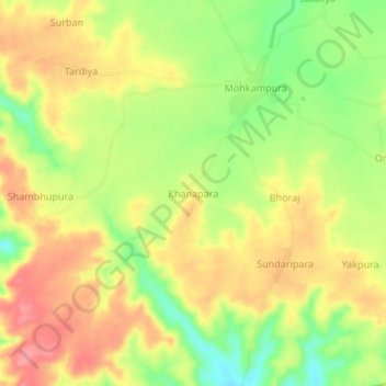 Carte topographique Khanapara, altitude, relief