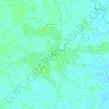 Carte topographique Dhaniakhali, altitude, relief