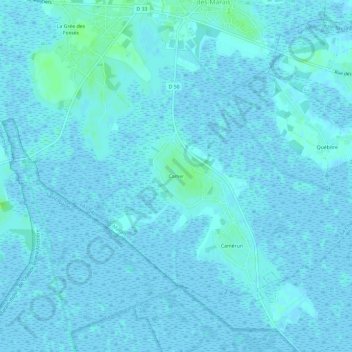Carte topographique Camer, altitude, relief