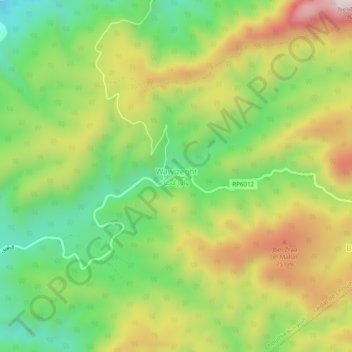 Carte topographique Wawizeght, altitude, relief