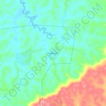 Carte topographique Calaoagan, altitude, relief