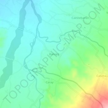 Carte topographique Balioeg, altitude, relief