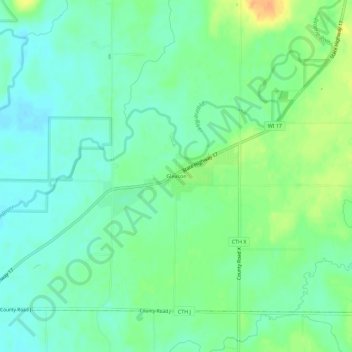 Carte topographique Gleason, altitude, relief