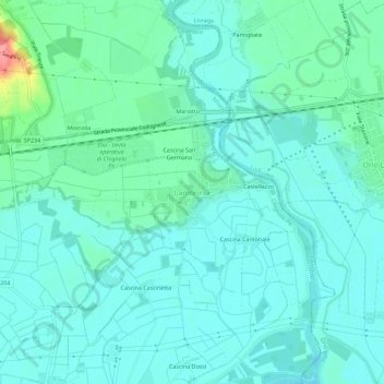 Carte topographique Lambrinia, altitude, relief
