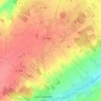 Carte topographique La Perrotière, altitude, relief