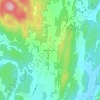 Carte topographique Bowman Corners, altitude, relief
