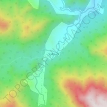 Carte topographique Pos Lejang, altitude, relief