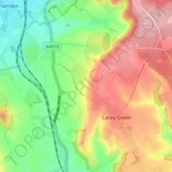 Carte topographique Loosley Row, altitude, relief
