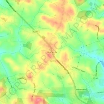 Carte topographique Murrayville, altitude, relief