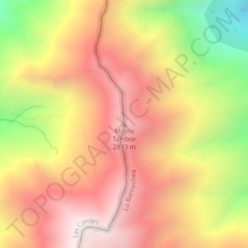 Carte topographique Morro Tambor, altitude, relief