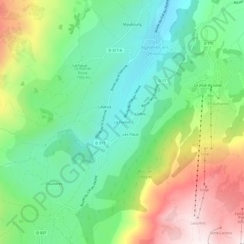 Carte topographique Le Forest, altitude, relief