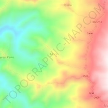 Carte topographique Morei, altitude, relief