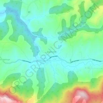Carte topographique Darosava, altitude, relief
