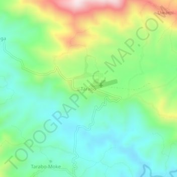 Carte topographique Tarabo, altitude, relief